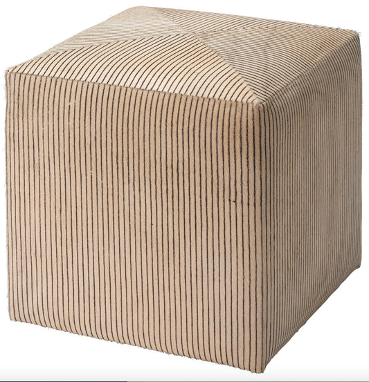 Pinstriped Ottoman - Small