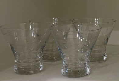 Stemless Etched Martini Glass