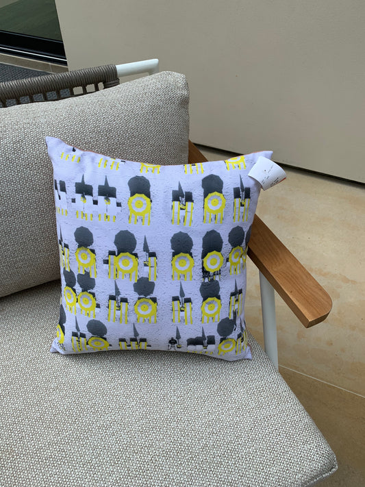 Yellow Umbrella Outdoor Pillow Square